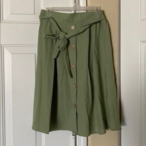 Mint Elastic Waist Fit and Flare Skirt XL